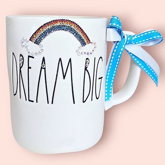 Rae Dunn Other - Handmade Rae Dunn "DREAM BIG" Gift Mug with Crystals and Bow